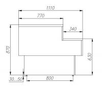 Прилавок кассовый Carboma GC110 N 1,25-7 (П-1,25 Carboma GC110) Ral9006