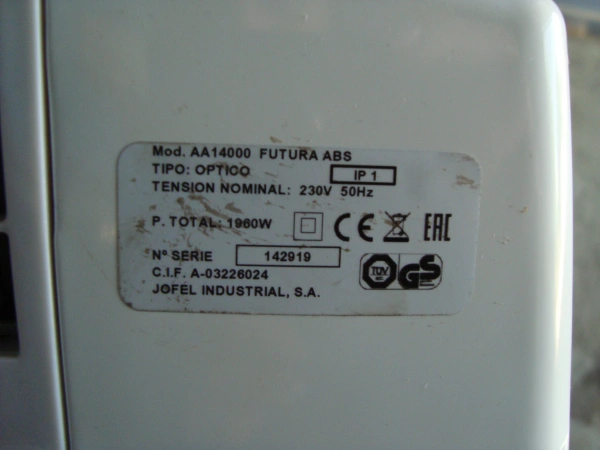S01_Jofel Ind.,S.A.Электросушитель для рук серии Standard AA14000